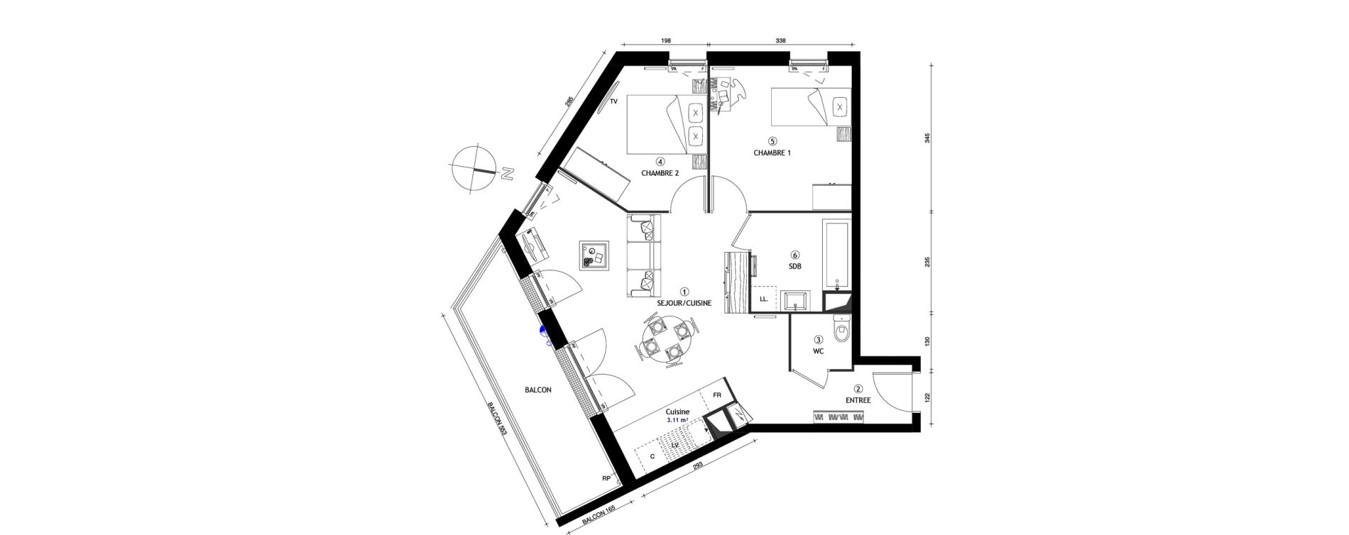 Appartement T3 de 60,50 m2 &agrave; Poissy Maurice-clerc