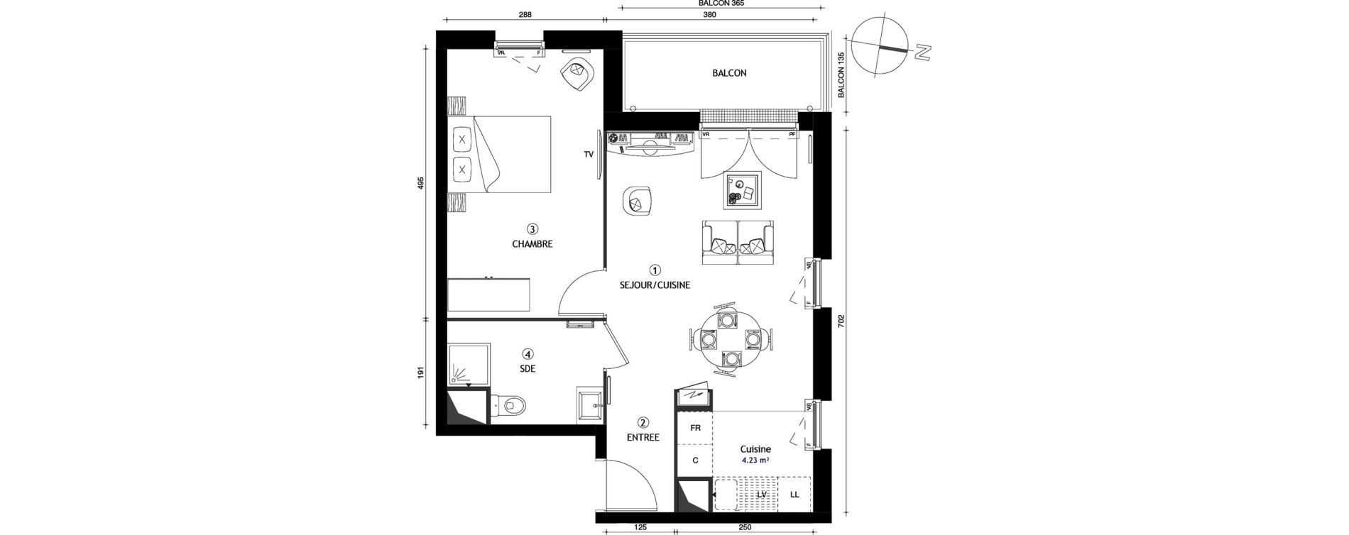 Appartement T2 de 45,10 m2 &agrave; Poissy Maurice-clerc