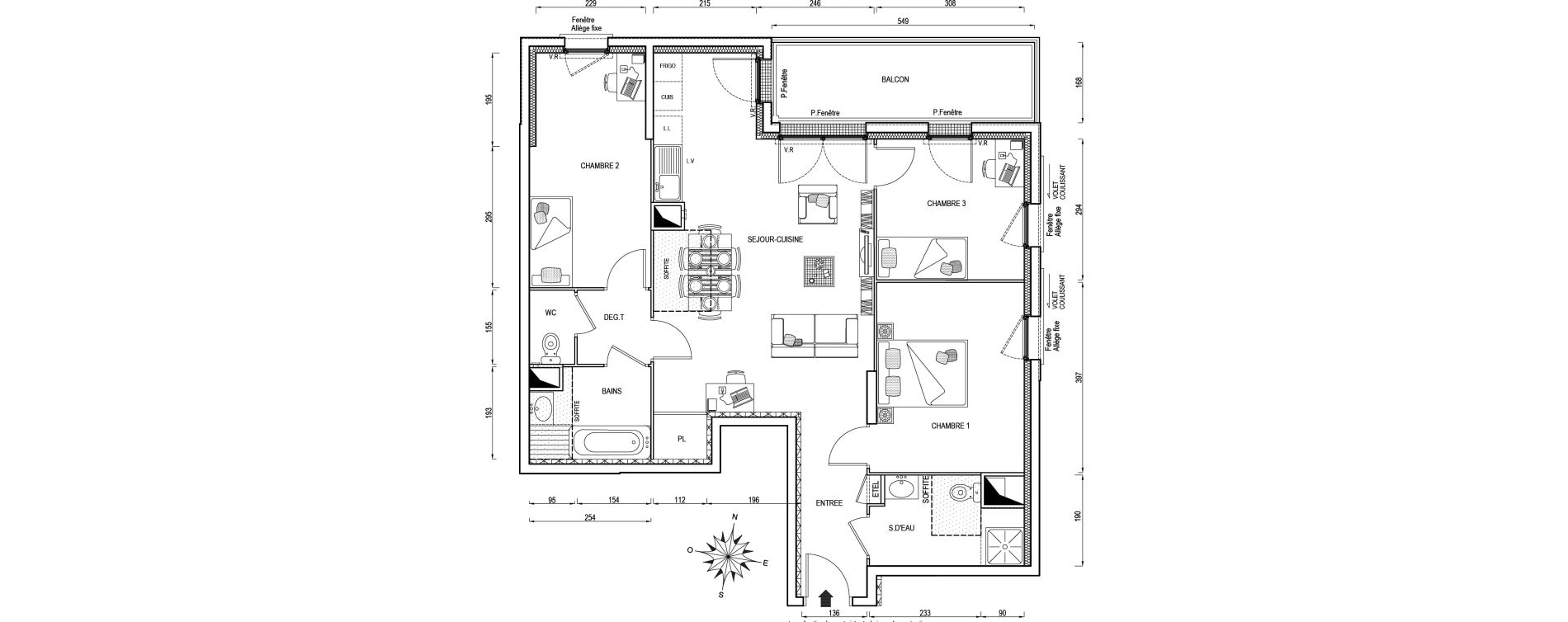 Appartement T4 de 83,40 m2 &agrave; Poissy Maurice-clerc