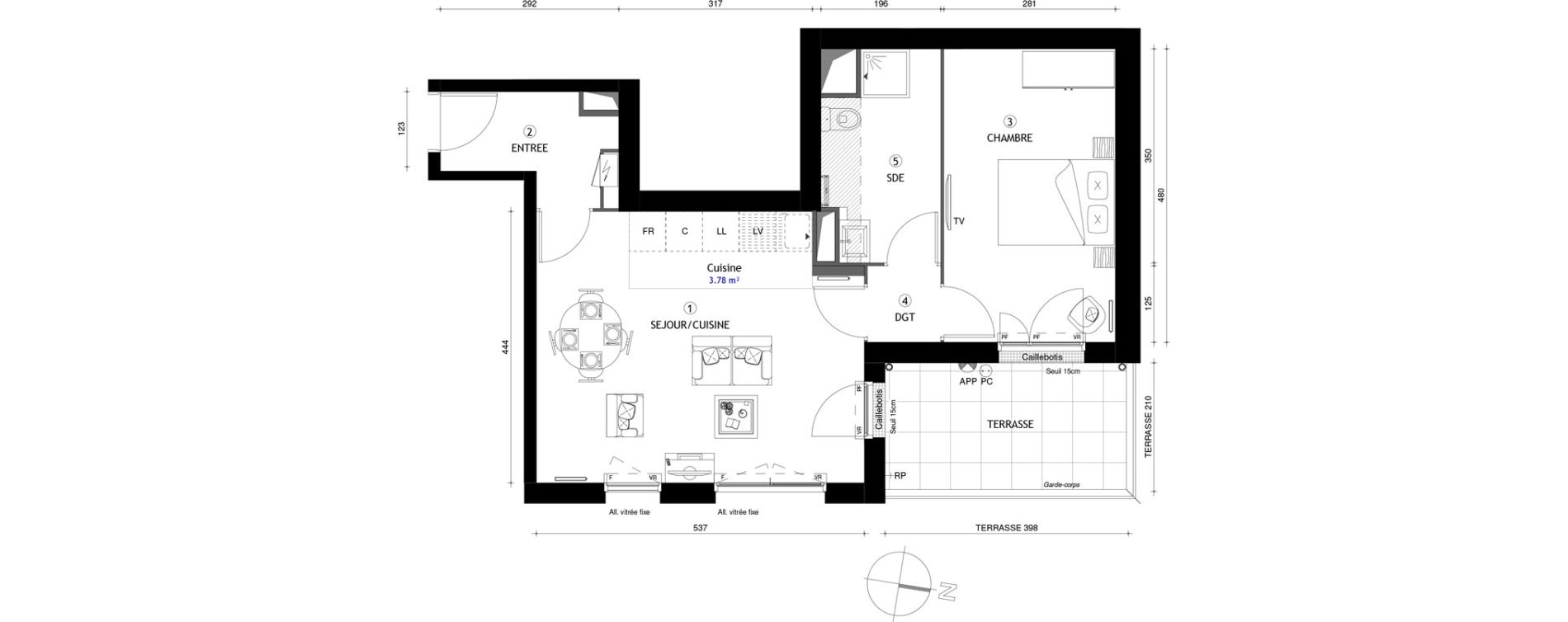 Appartement T2 de 48,20 m2 &agrave; Poissy Maurice-clerc