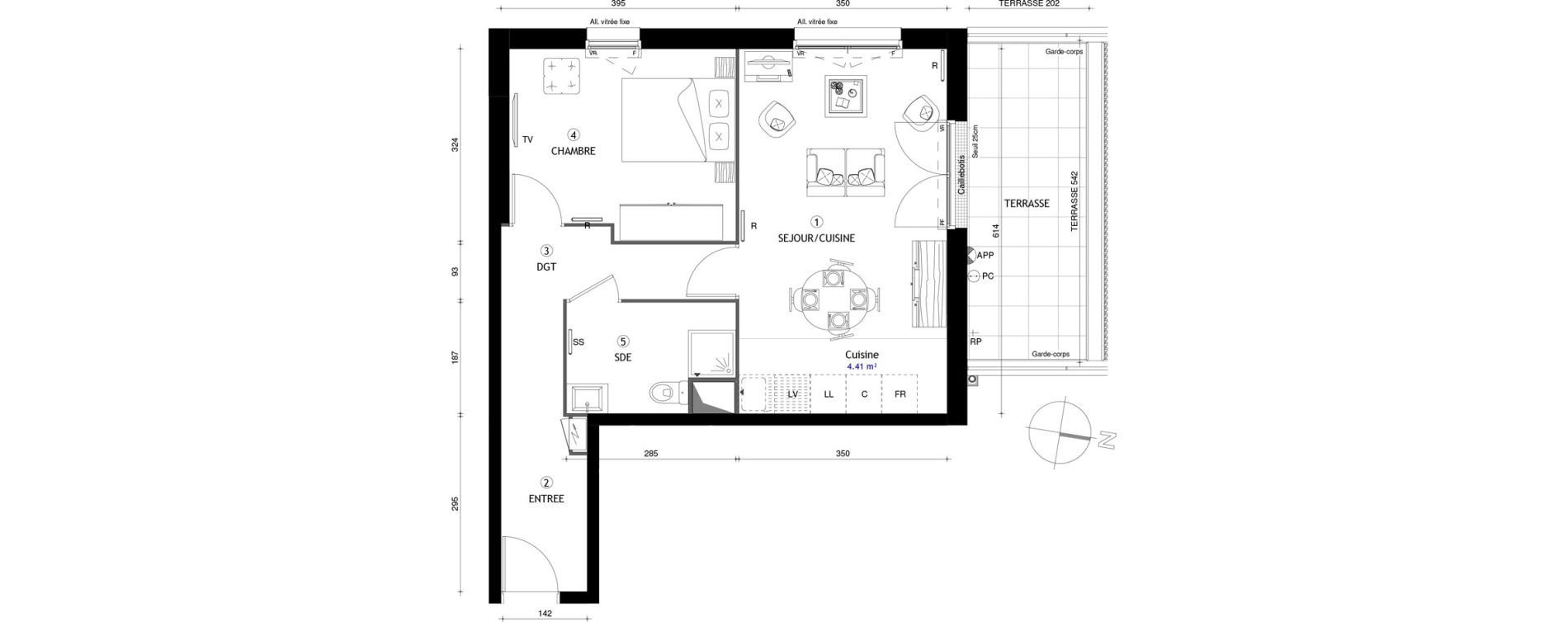 Appartement T2 de 48,50 m2 &agrave; Poissy Maurice-clerc