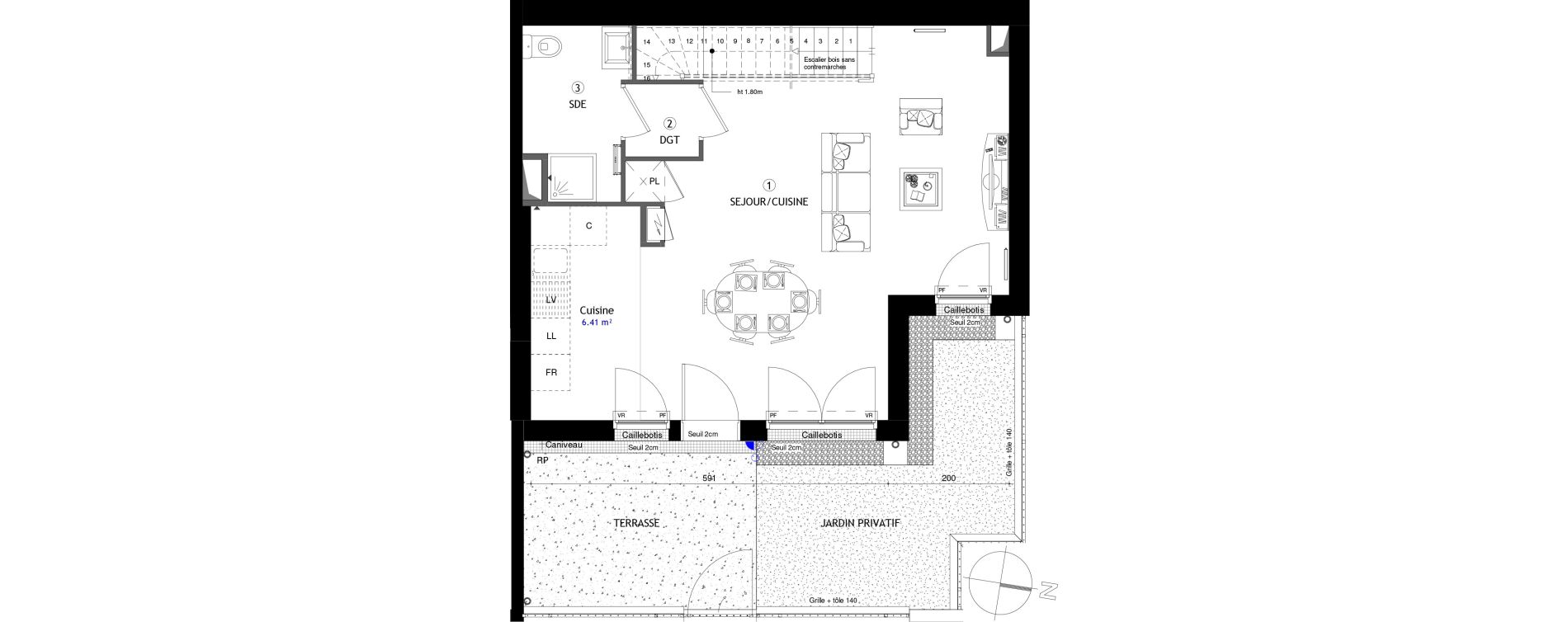 Appartement T4 de 86,20 m2 &agrave; Poissy Maurice-clerc