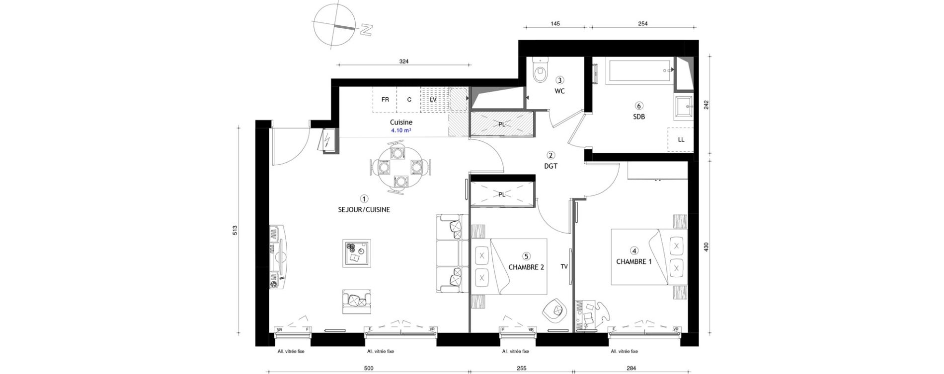 Appartement T3 de 62,70 m2 &agrave; Poissy Maurice-clerc
