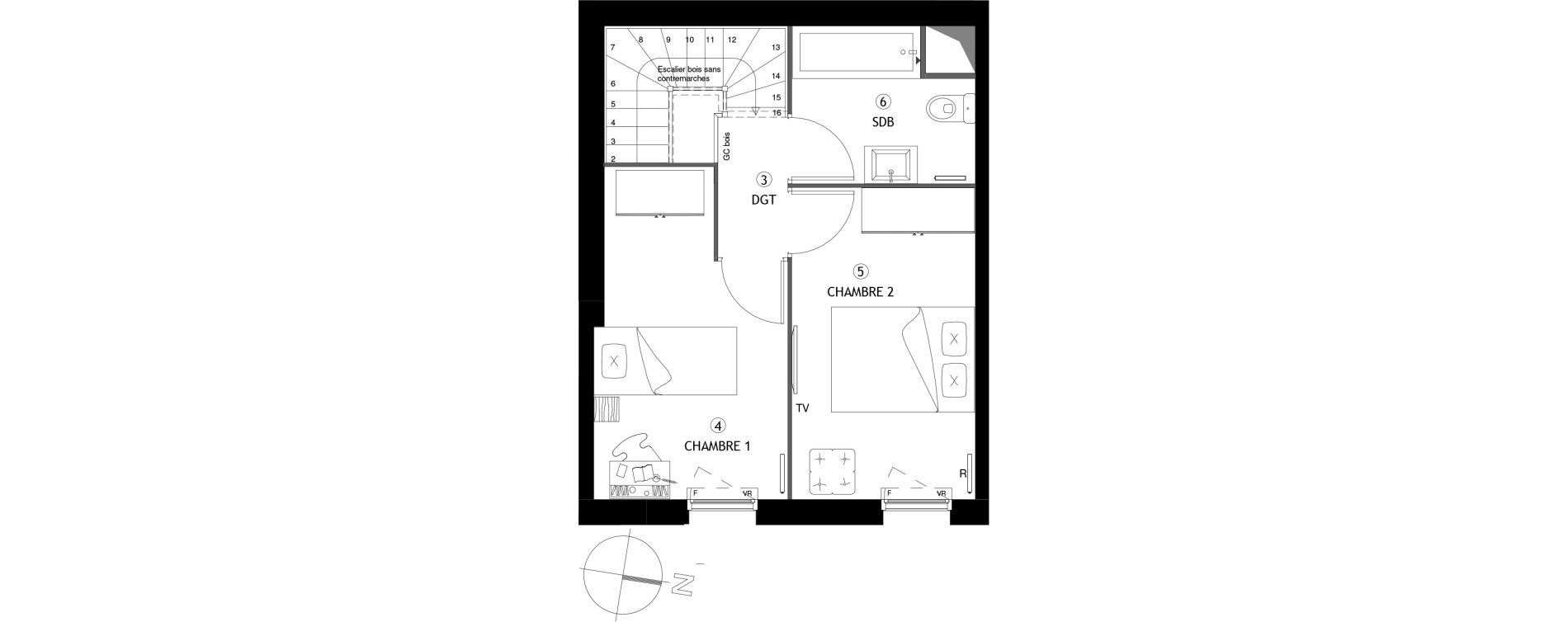 Appartement T3 de 64,10 m2 &agrave; Poissy Maurice-clerc