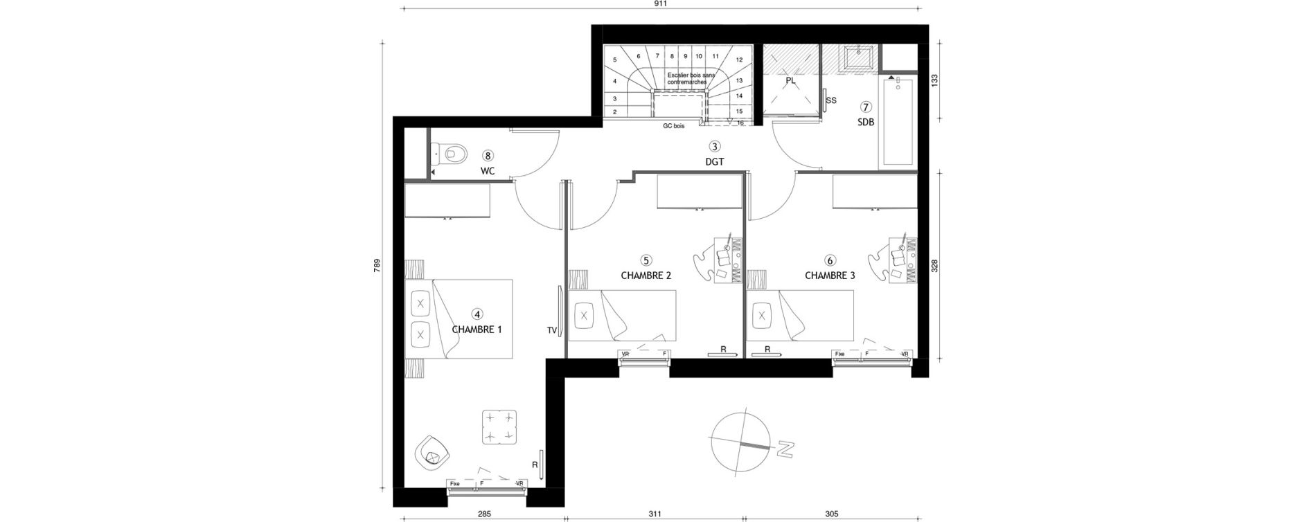 Duplex T4 de 81,50 m2 &agrave; Poissy Maurice-clerc