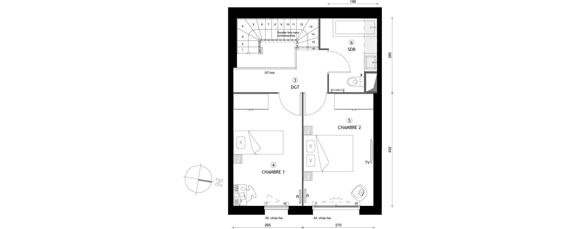 Duplex T3 de 68,00 m2 &agrave; Poissy Maurice-clerc