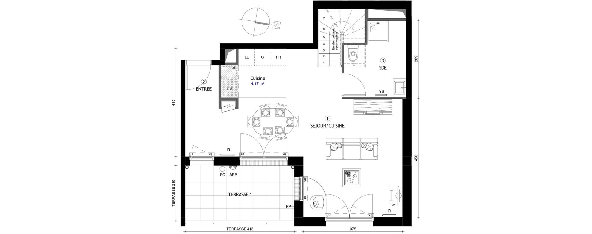 Appartement T4 de 87,80 m2 &agrave; Poissy Maurice-clerc