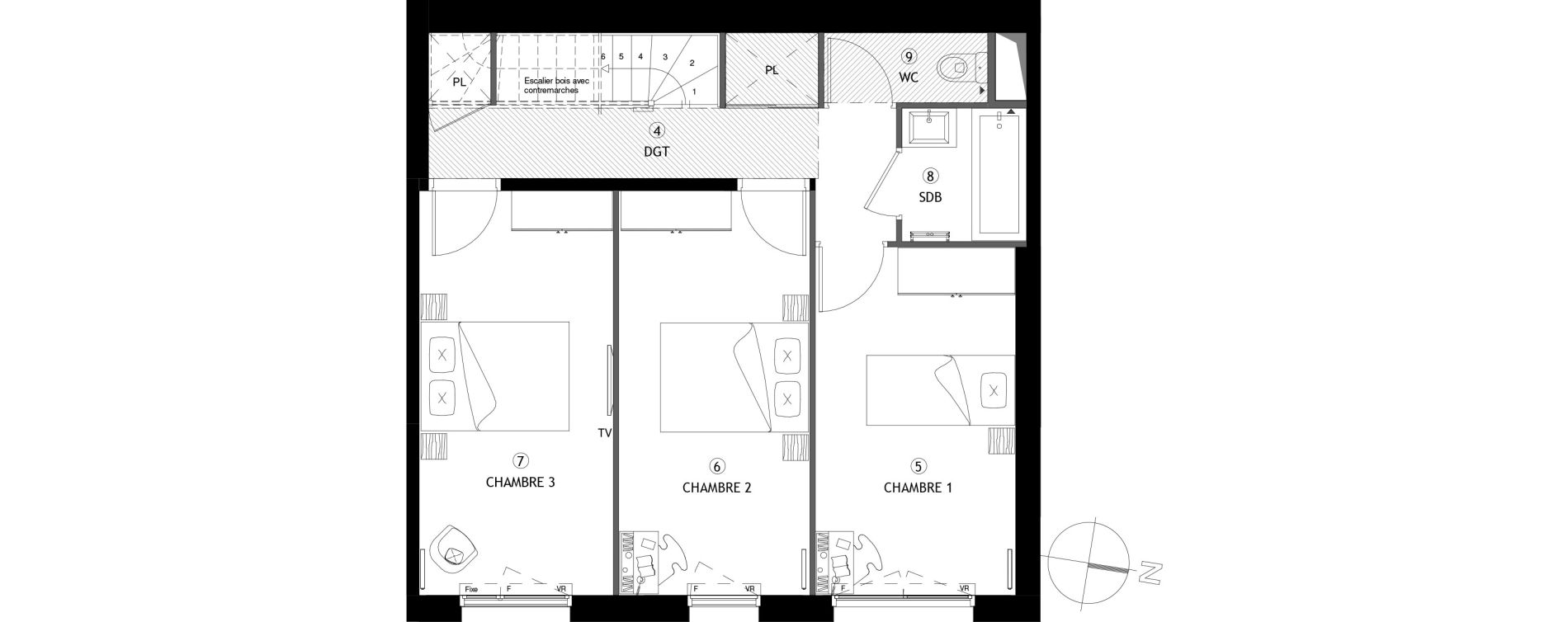 Appartement T4 de 87,10 m2 &agrave; Poissy Maurice-clerc