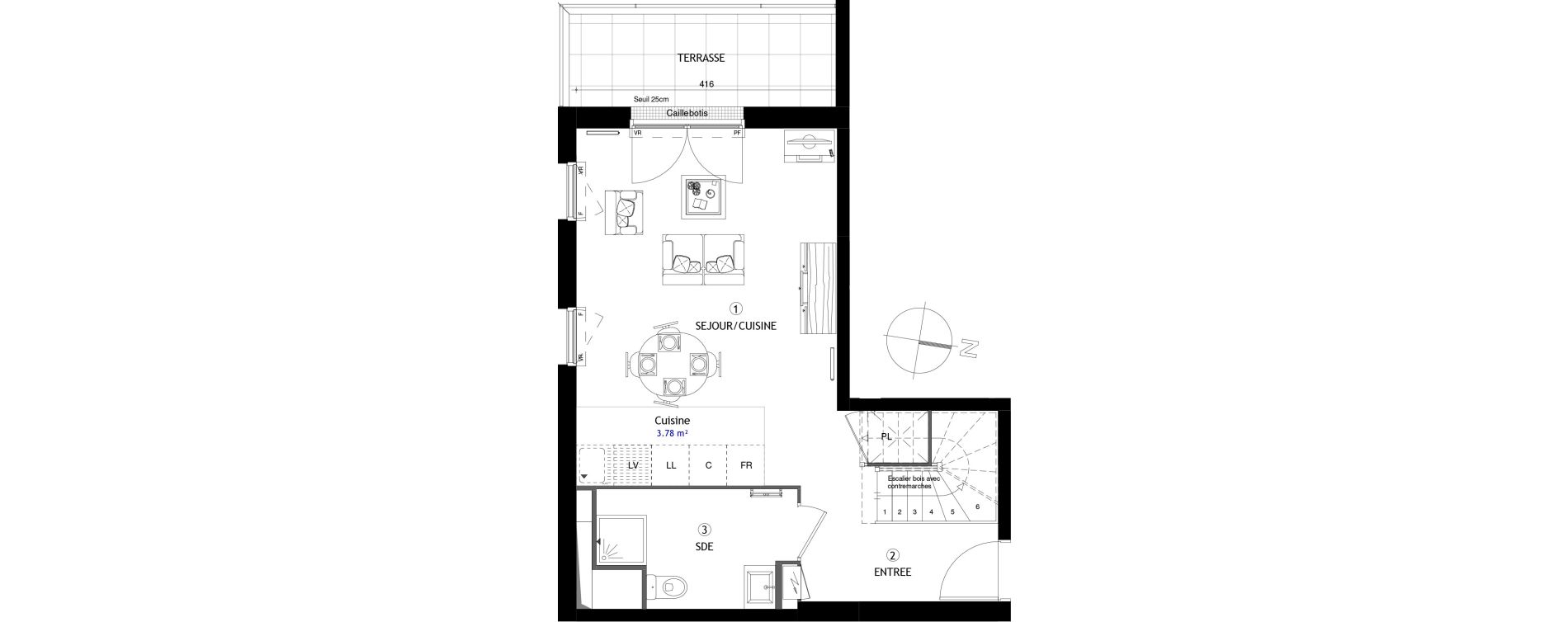 Appartement T3 de 67,40 m2 &agrave; Poissy Maurice-clerc
