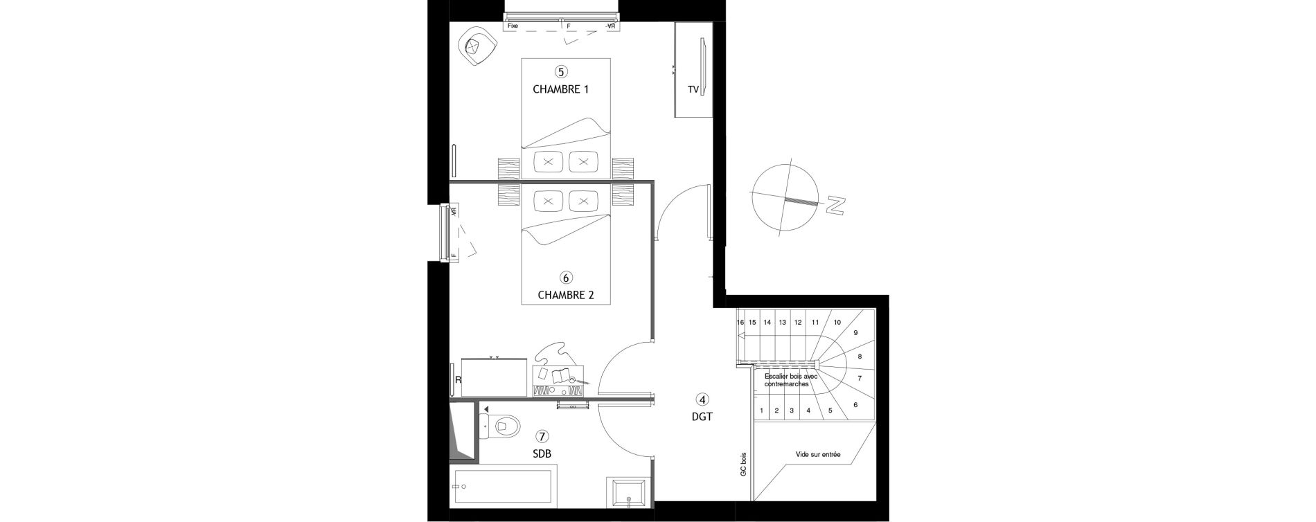 Appartement T3 de 67,40 m2 &agrave; Poissy Maurice-clerc