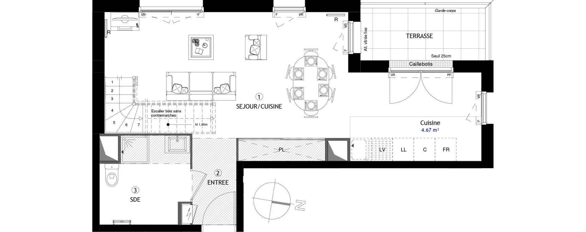 Appartement T4 de 82,70 m2 &agrave; Poissy Maurice-clerc
