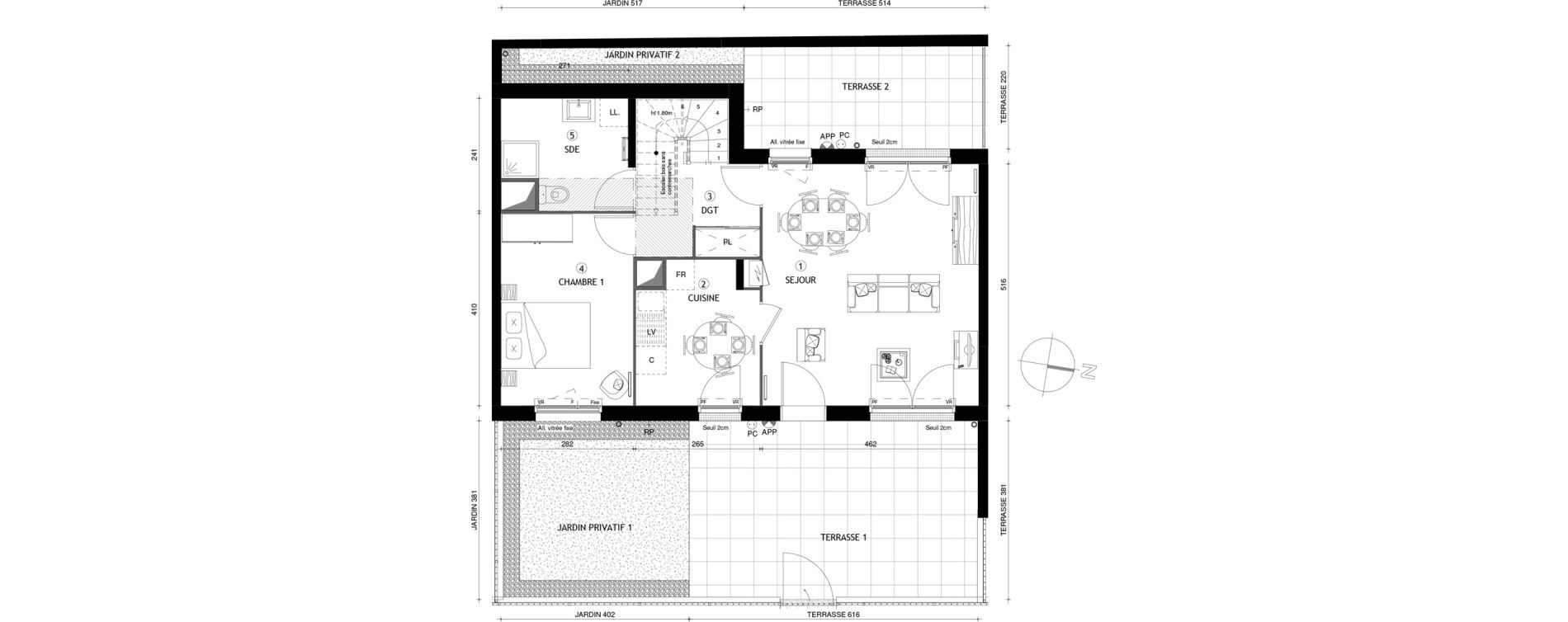 Duplex T5 de 107,20 m2 &agrave; Poissy Maurice-clerc