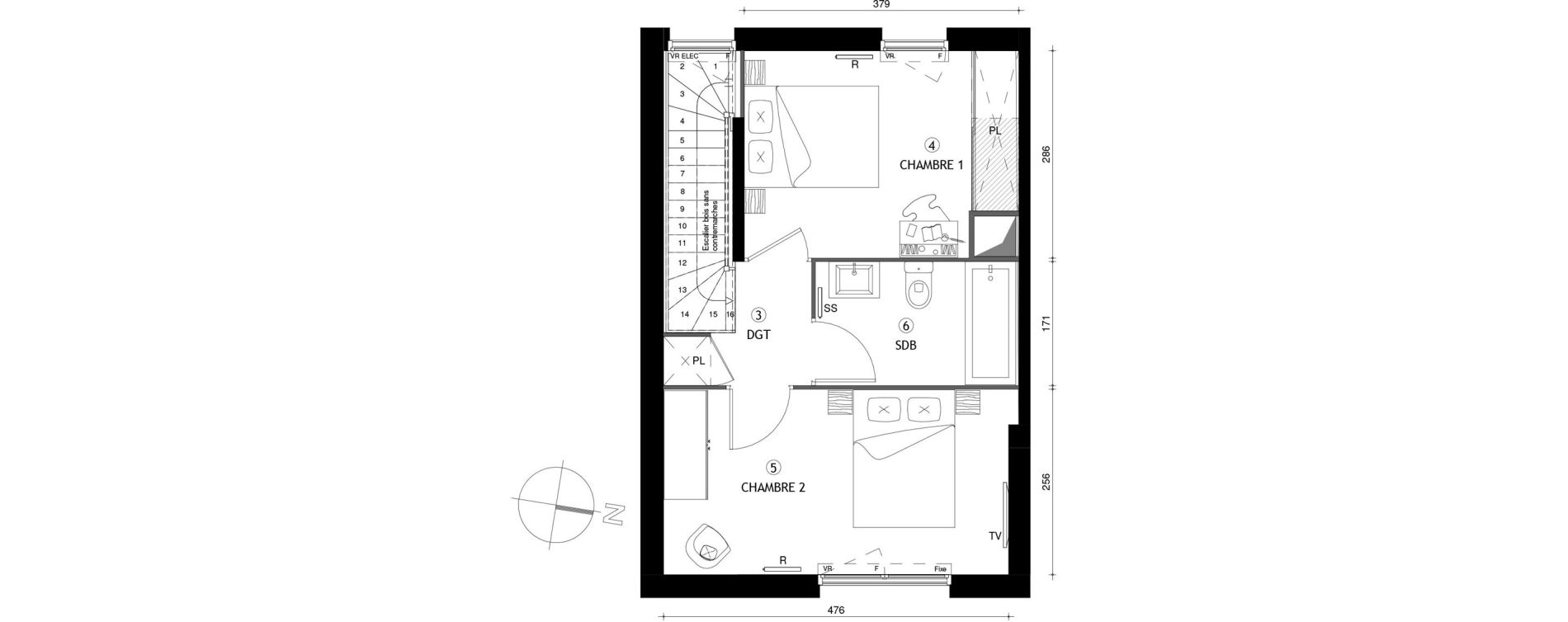 Appartement T3 de 61,40 m2 &agrave; Poissy Maurice-clerc