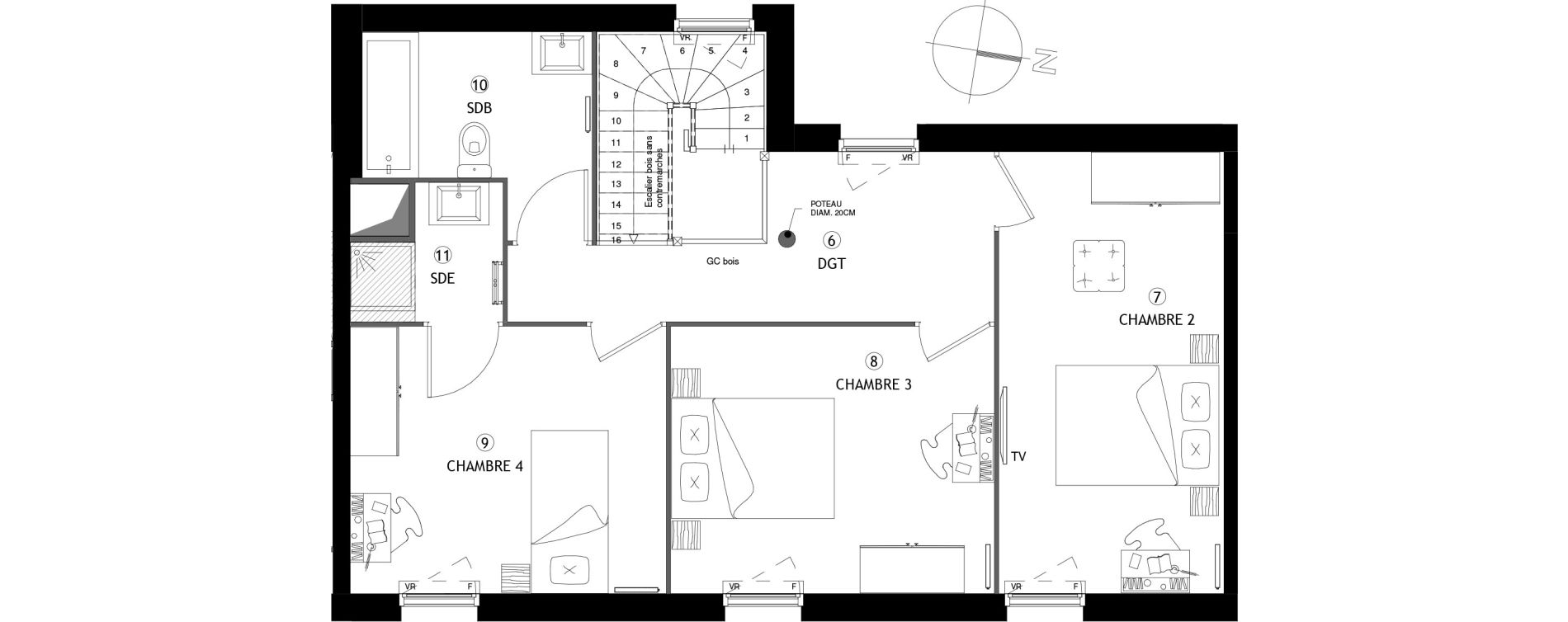 Appartement T5 de 106,80 m2 &agrave; Poissy Maurice-clerc