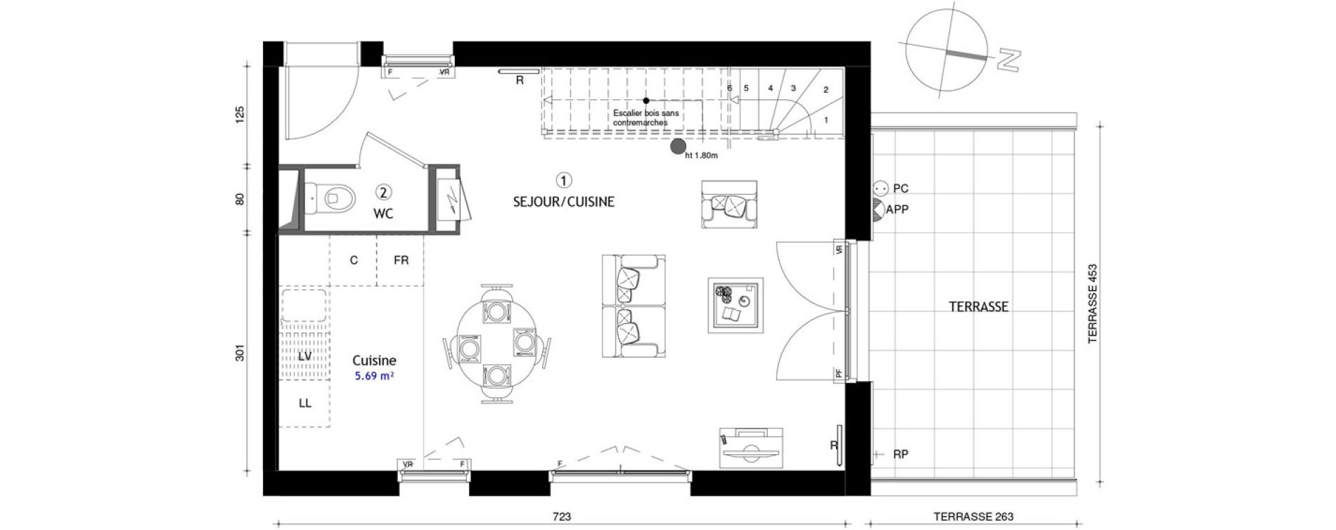 Appartement T3 de 67,10 m2 &agrave; Poissy Maurice-clerc
