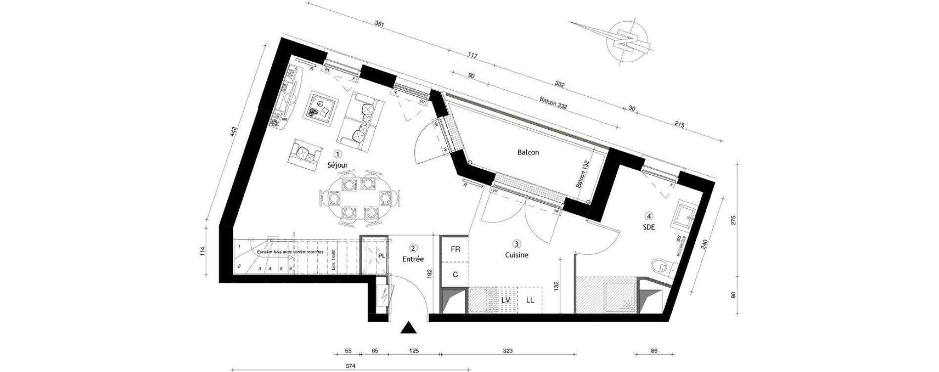 Appartement T3 de 66,60 m2 &agrave; Poissy Maurice-clerc