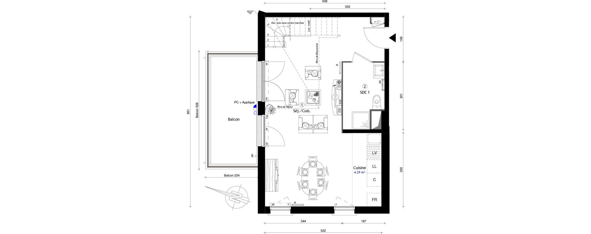 Appartement T4 de 91,80 m2 &agrave; Poissy Maurice-clerc