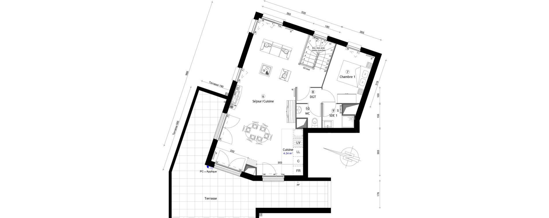 Duplex T5 de 112,90 m2 &agrave; Poissy Maurice-clerc