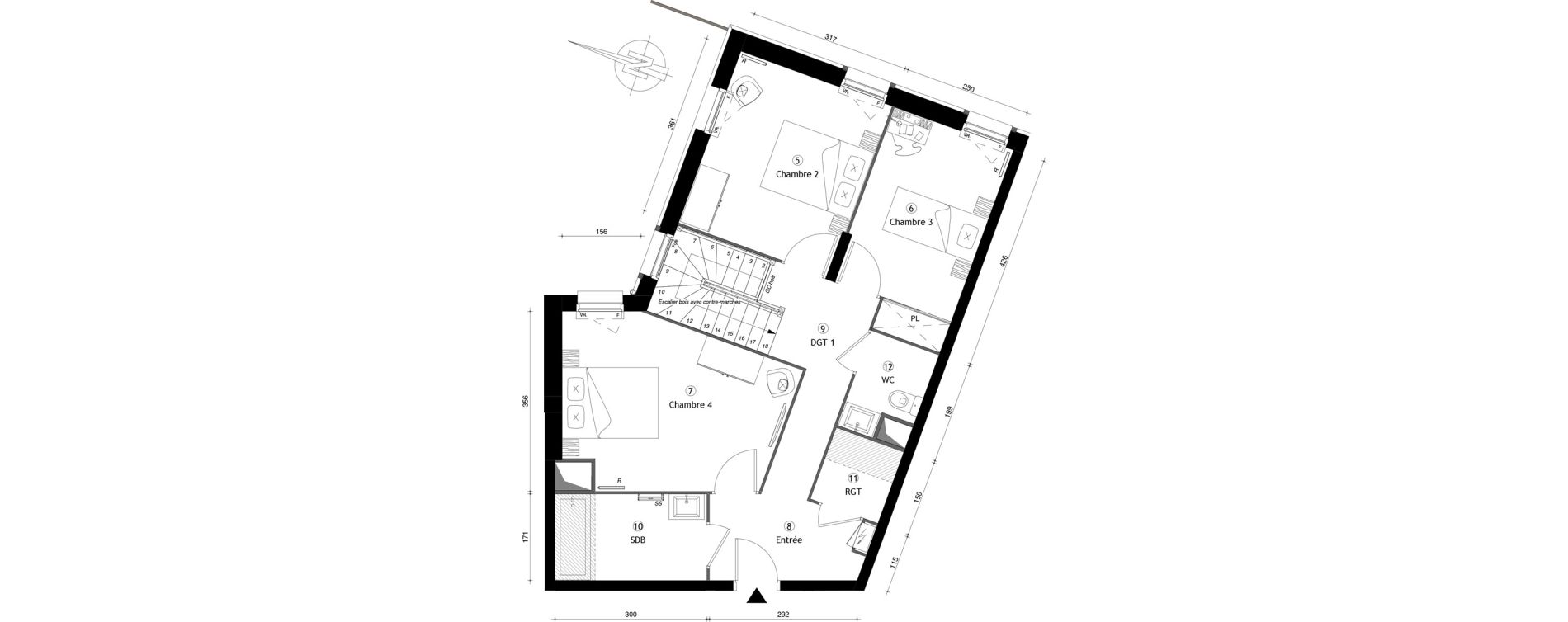 Duplex T5 de 103,80 m2 &agrave; Poissy Maurice-clerc