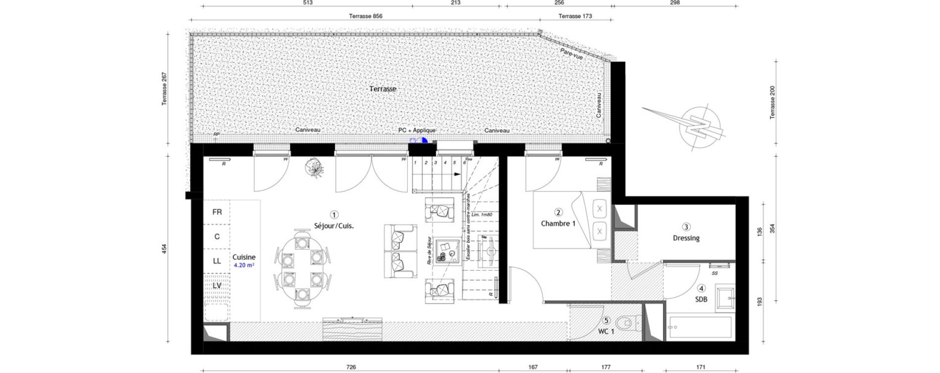 Duplex T5 de 99,60 m2 &agrave; Poissy Maurice-clerc