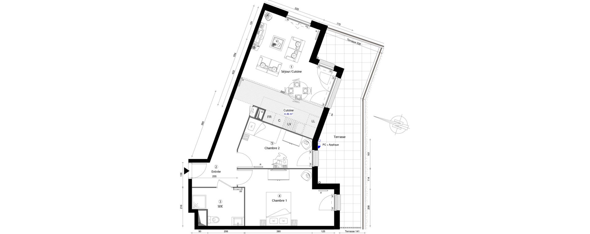 Appartement T3 de 63,50 m2 &agrave; Poissy Maurice-clerc