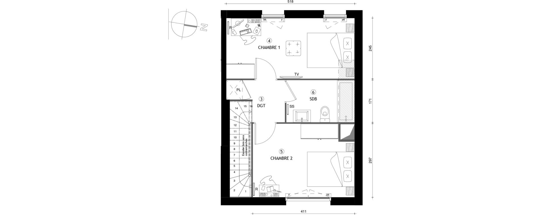 Appartement T3 de 65,70 m2 &agrave; Poissy Maurice-clerc