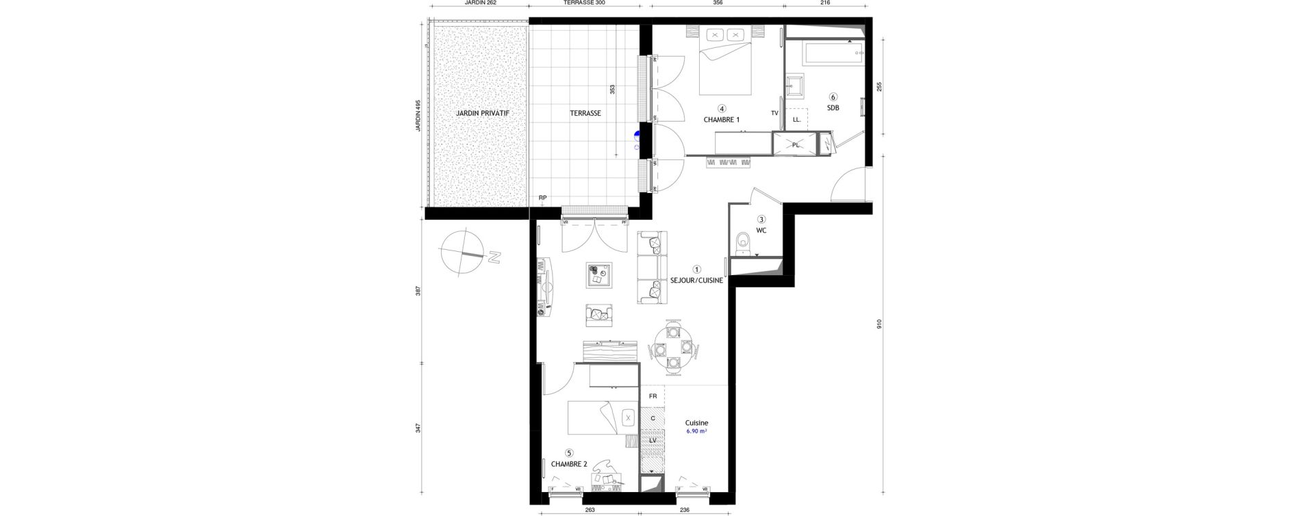 Appartement T3 de 66,50 m2 &agrave; Poissy Maurice-clerc
