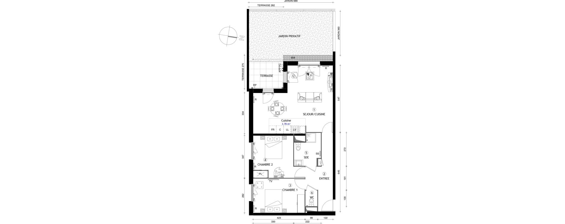 Appartement T3 de 69,50 m2 &agrave; Poissy Maurice-clerc