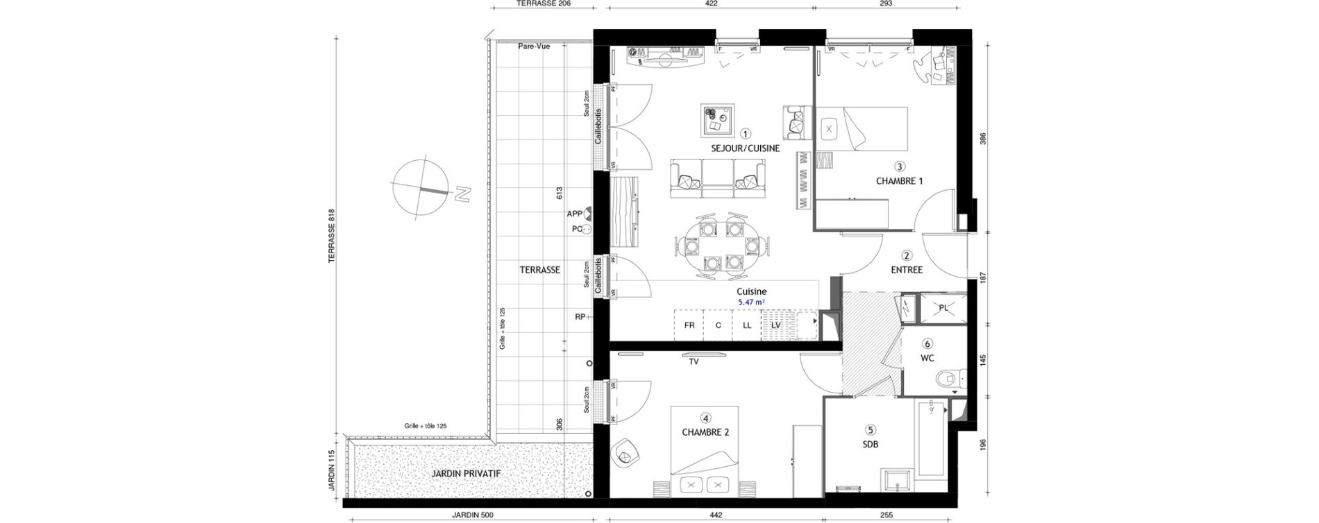 Appartement T3 de 65,20 m2 &agrave; Poissy Maurice-clerc