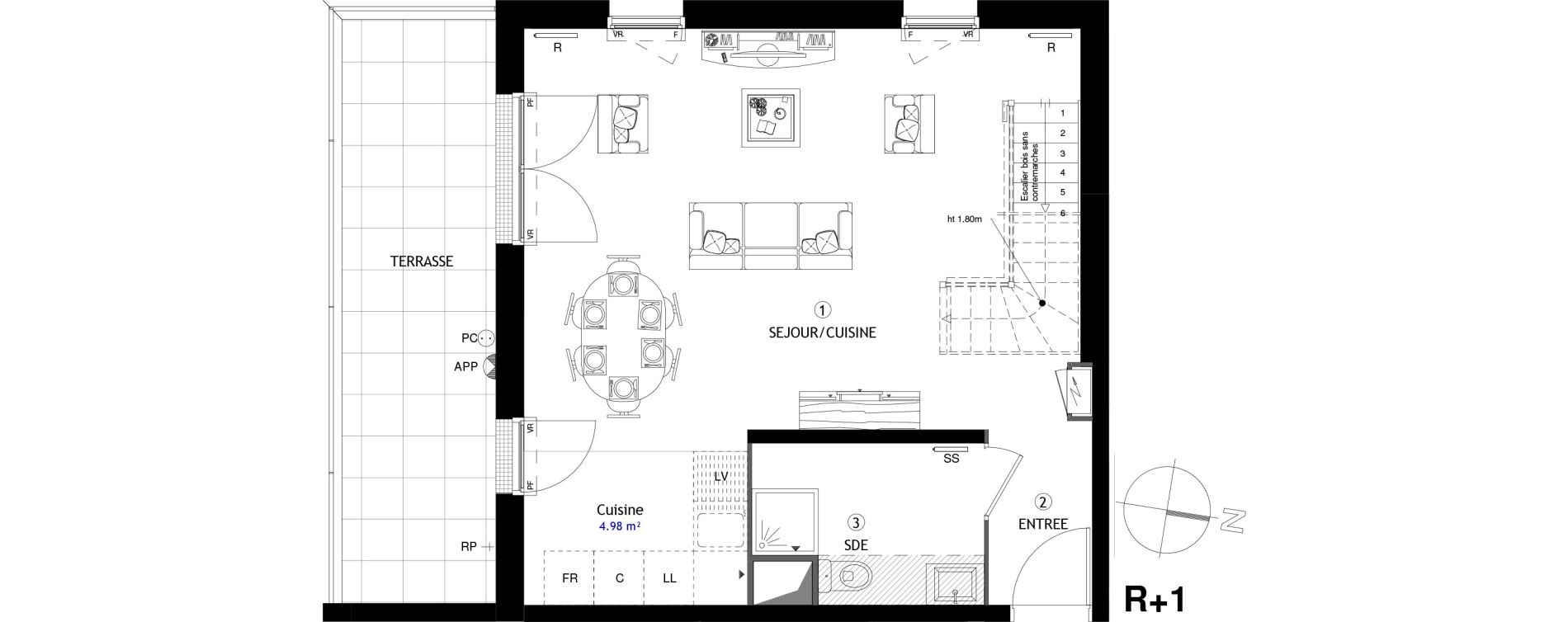 Appartement T4 de 86,00 m2 &agrave; Poissy Maurice-clerc