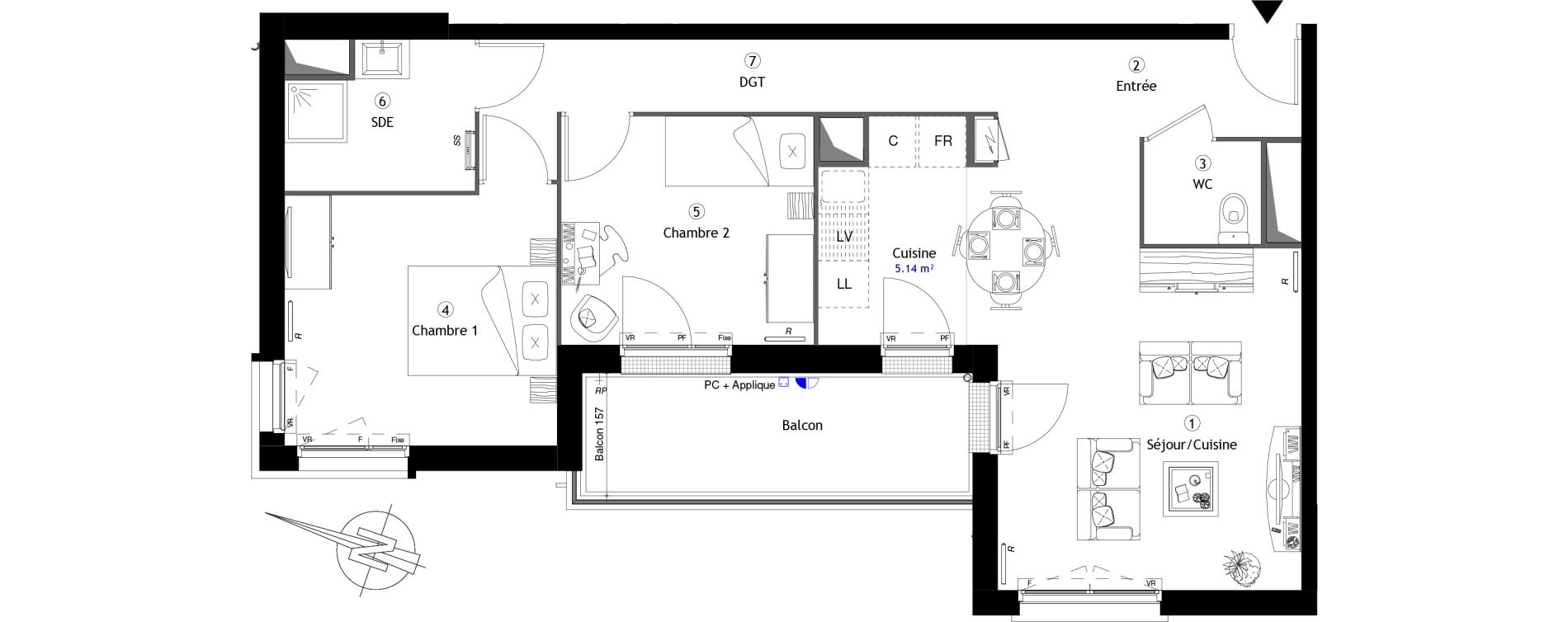 Appartement T3 de 64,70 m2 &agrave; Poissy Maurice-clerc