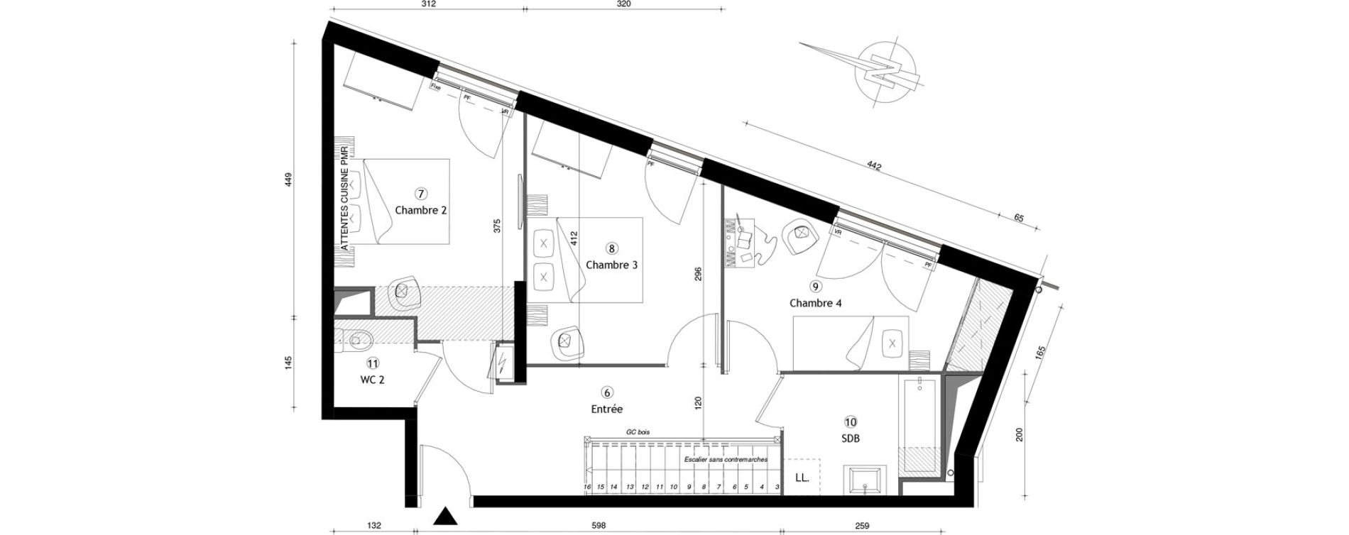 Duplex T5 de 102,10 m2 &agrave; Poissy Maurice-clerc