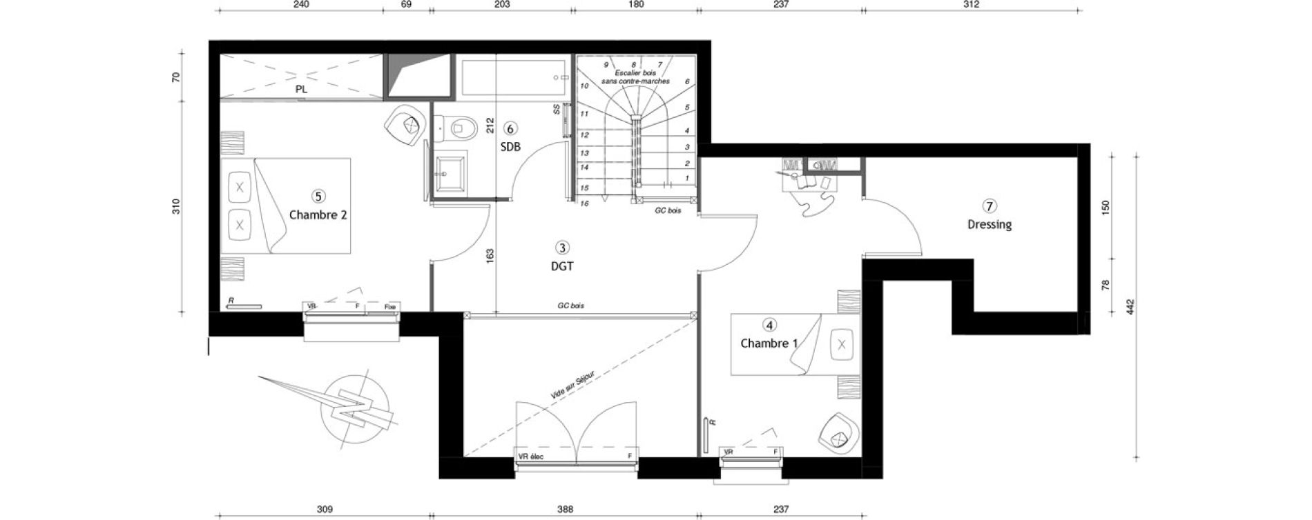 Duplex T3 de 68,10 m2 &agrave; Poissy Maurice-clerc
