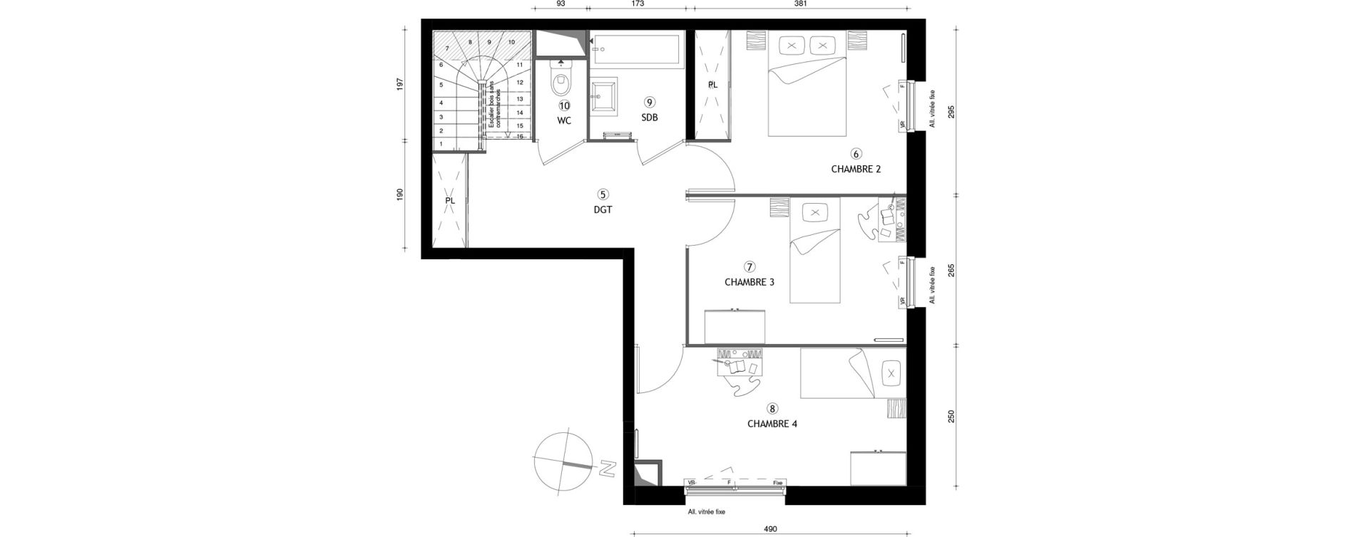 Appartement T5 de 98,60 m2 &agrave; Poissy Maurice-clerc