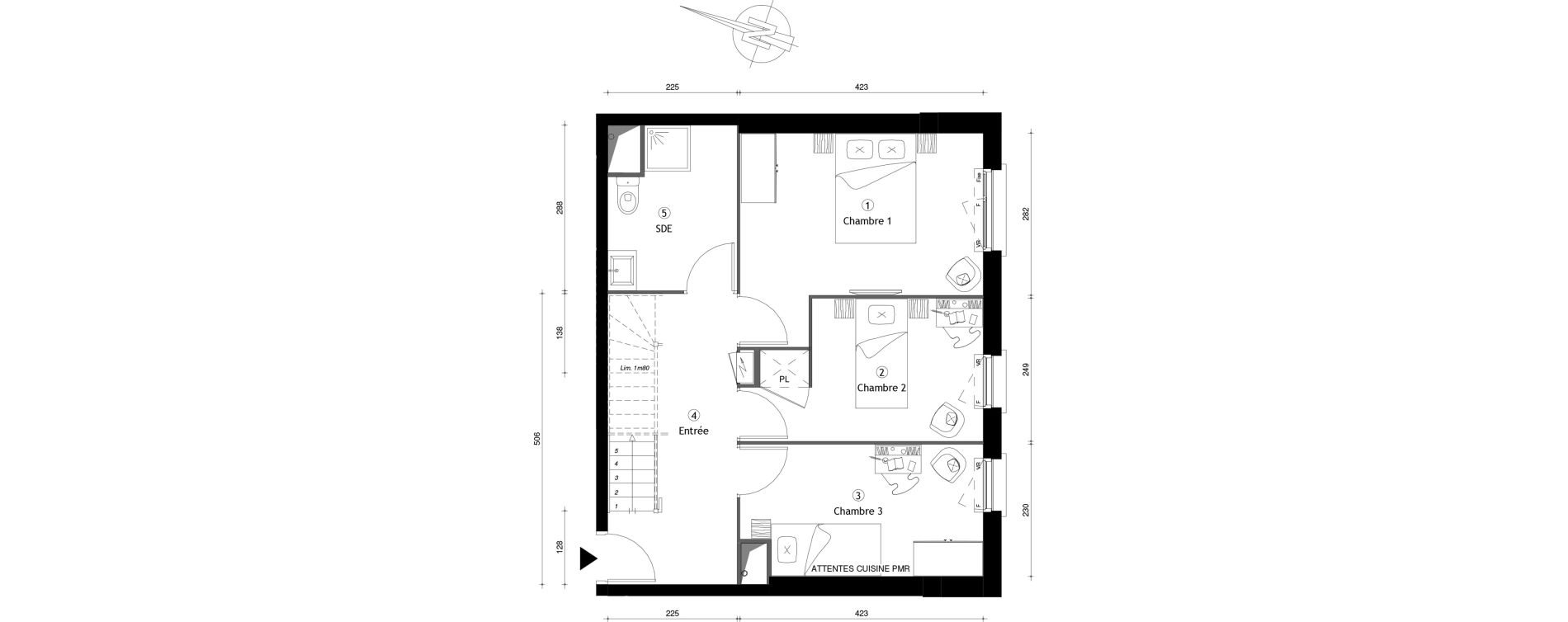 Appartement T5 de 92,50 m2 &agrave; Poissy Maurice-clerc