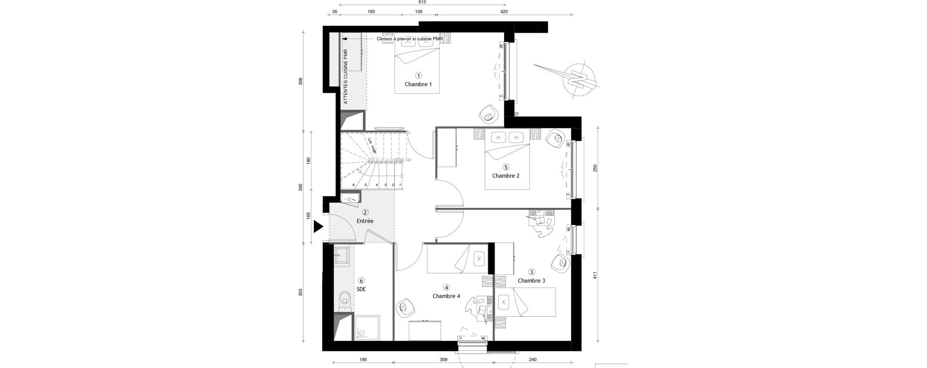 Appartement T5 de 106,40 m2 &agrave; Poissy Maurice-clerc