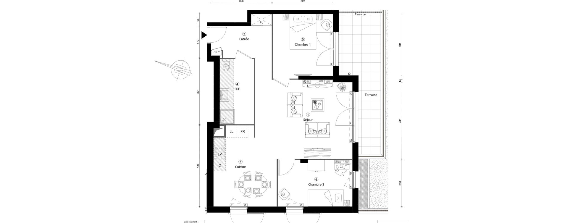 Appartement T4 de 89,00 m2 &agrave; Poissy Maurice-clerc