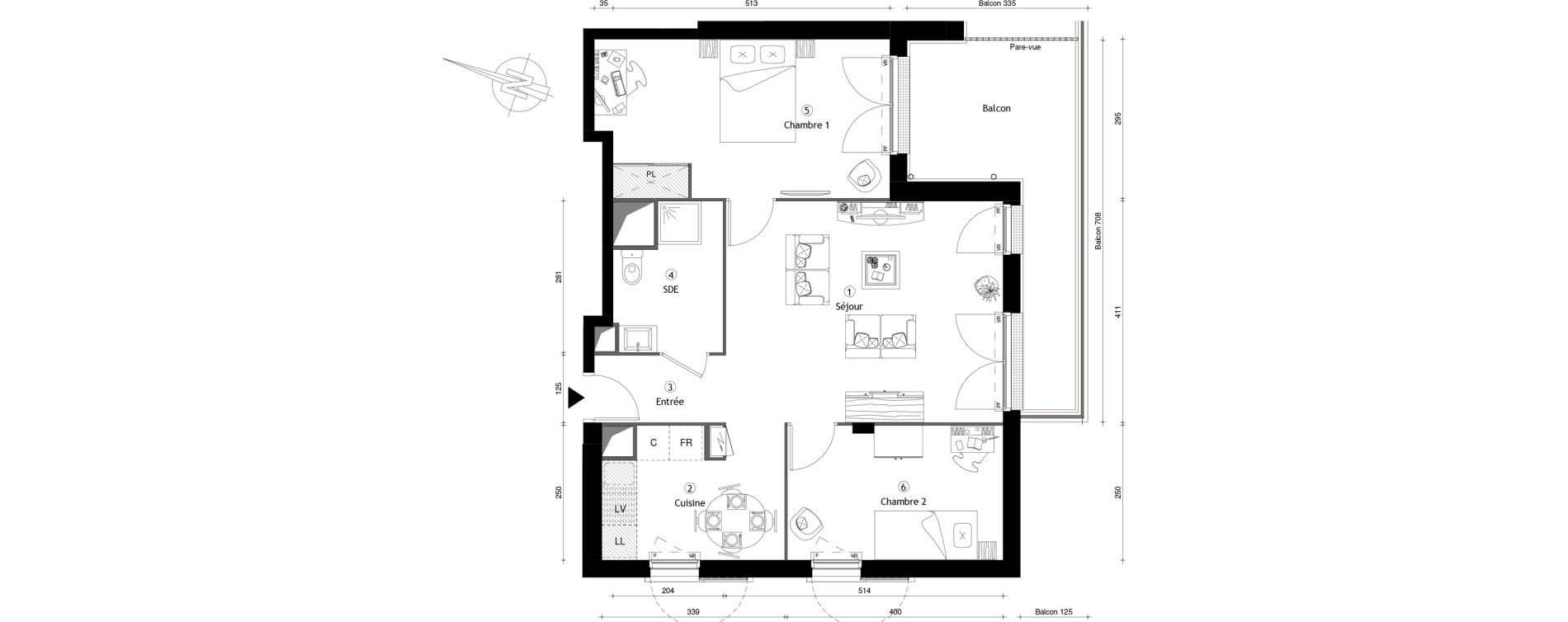 Appartement T3 de 68,60 m2 &agrave; Poissy Maurice-clerc