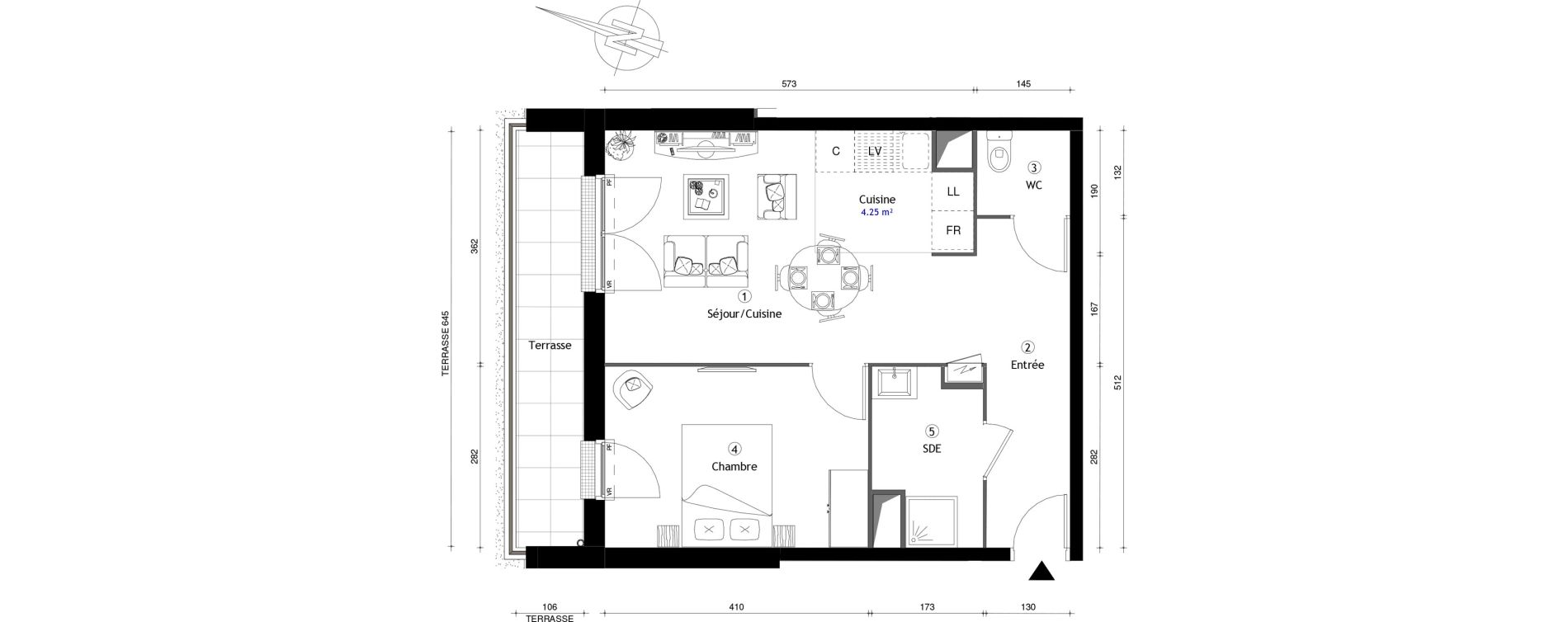 Appartement T3 de 71,80 m2 &agrave; Poissy Maurice-clerc
