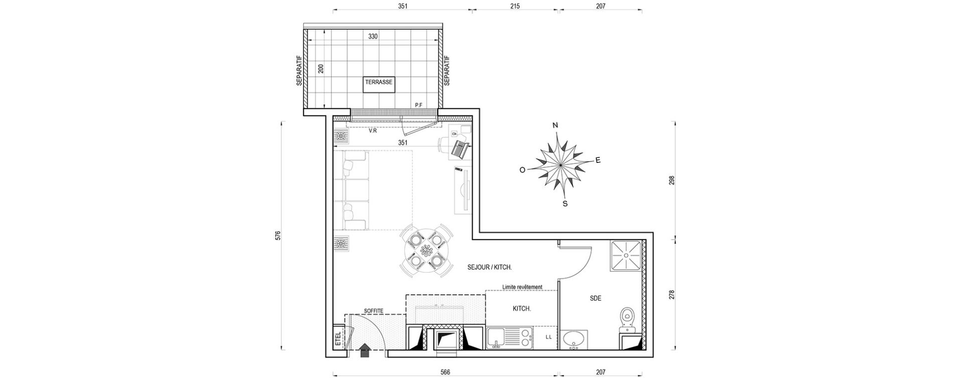 Appartement T1 de 30,40 m2 &agrave; Poissy Maurice-clerc