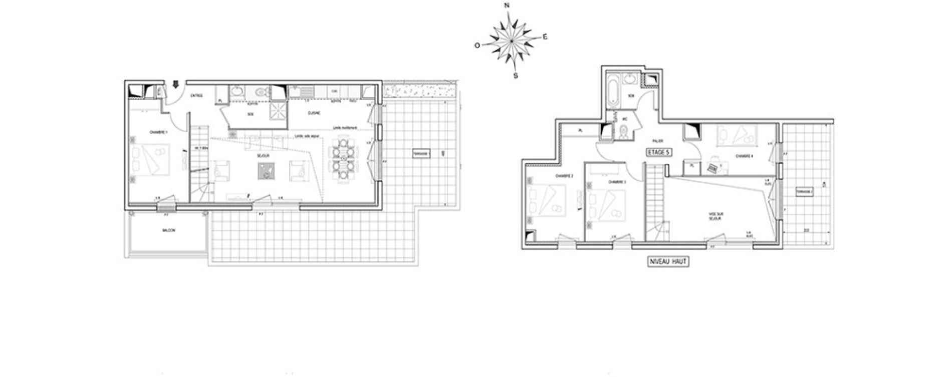 Duplex T5 de 97,00 m2 &agrave; Poissy Maurice-clerc