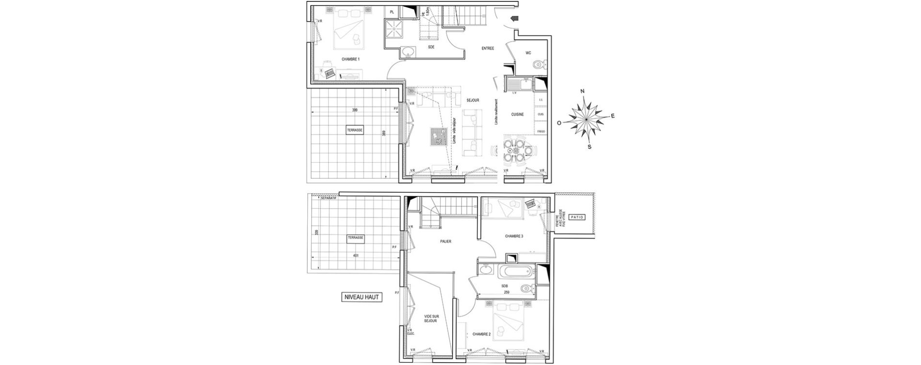 Duplex T4 de 87,30 m2 &agrave; Poissy Maurice-clerc