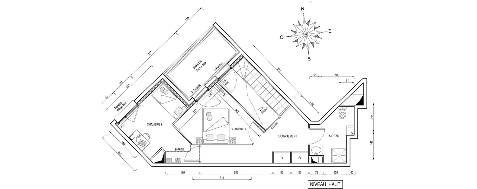 Duplex T3 de 67,20 m2 &agrave; Poissy Maurice-clerc