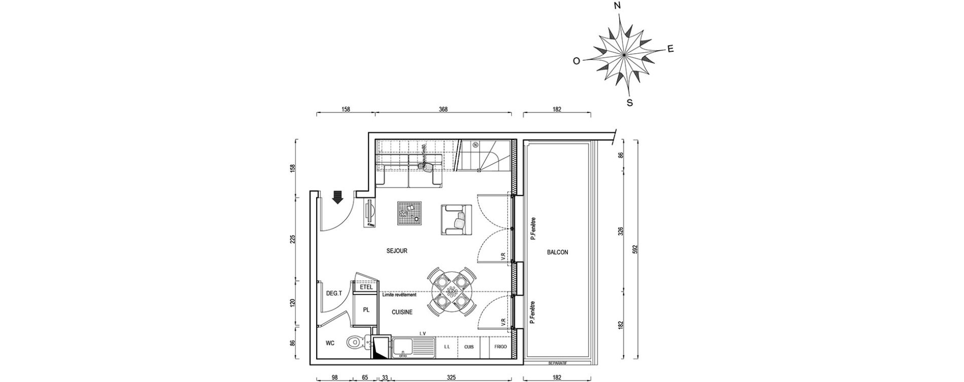 Duplex T3 de 53,10 m2 &agrave; Poissy Maurice-clerc