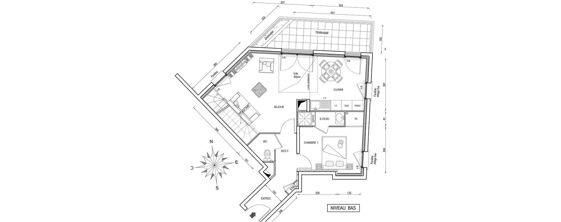 Duplex T4 de 77,30 m2 &agrave; Poissy Maurice-clerc