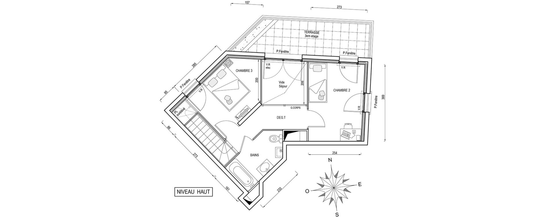 Duplex T4 de 77,30 m2 &agrave; Poissy Maurice-clerc