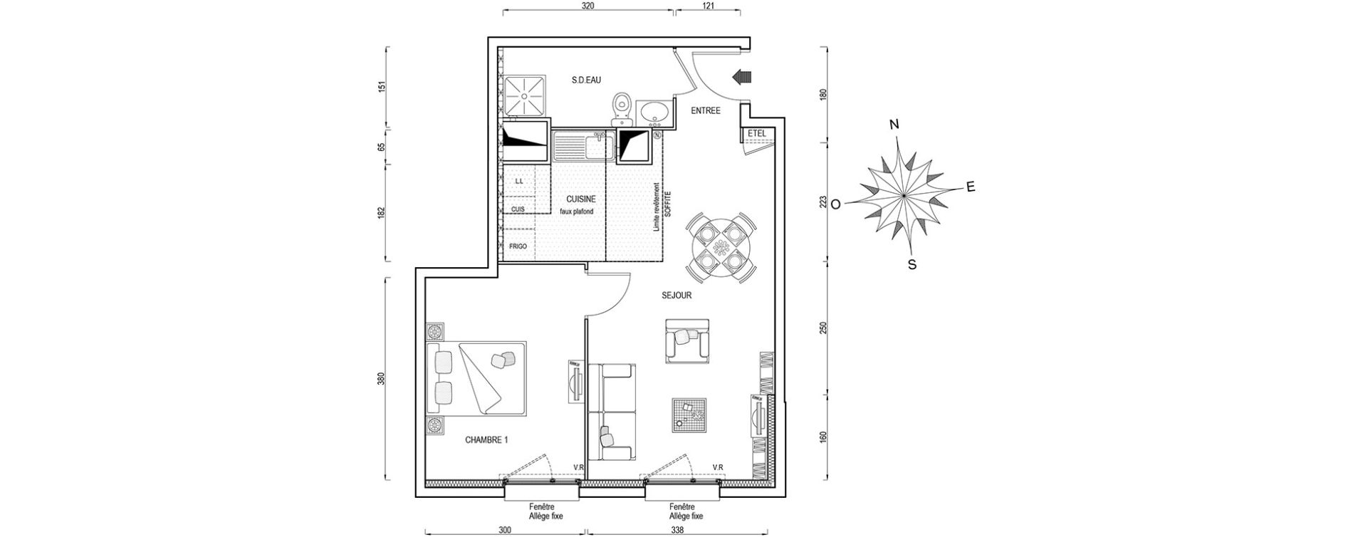 Appartement T2 de 44,00 m2 &agrave; Poissy Maurice-clerc