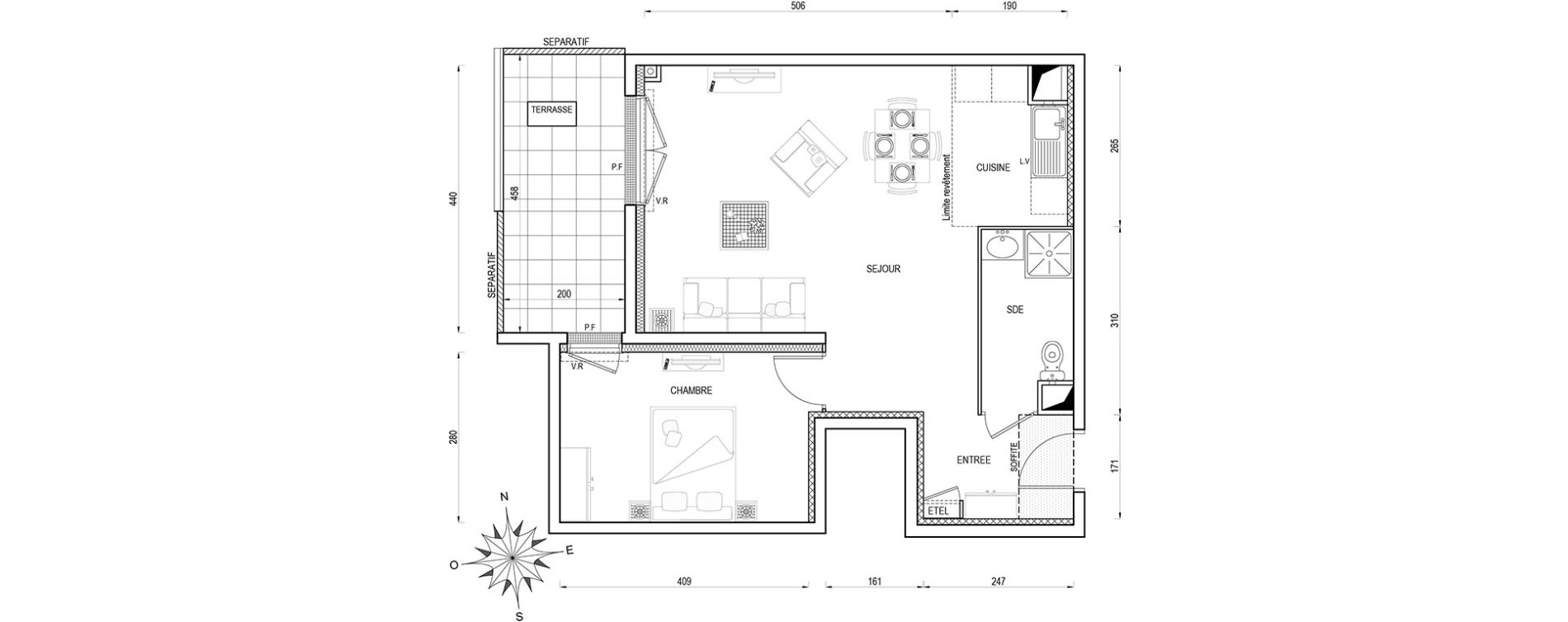 Appartement T2 de 50,80 m2 &agrave; Poissy Maurice-clerc