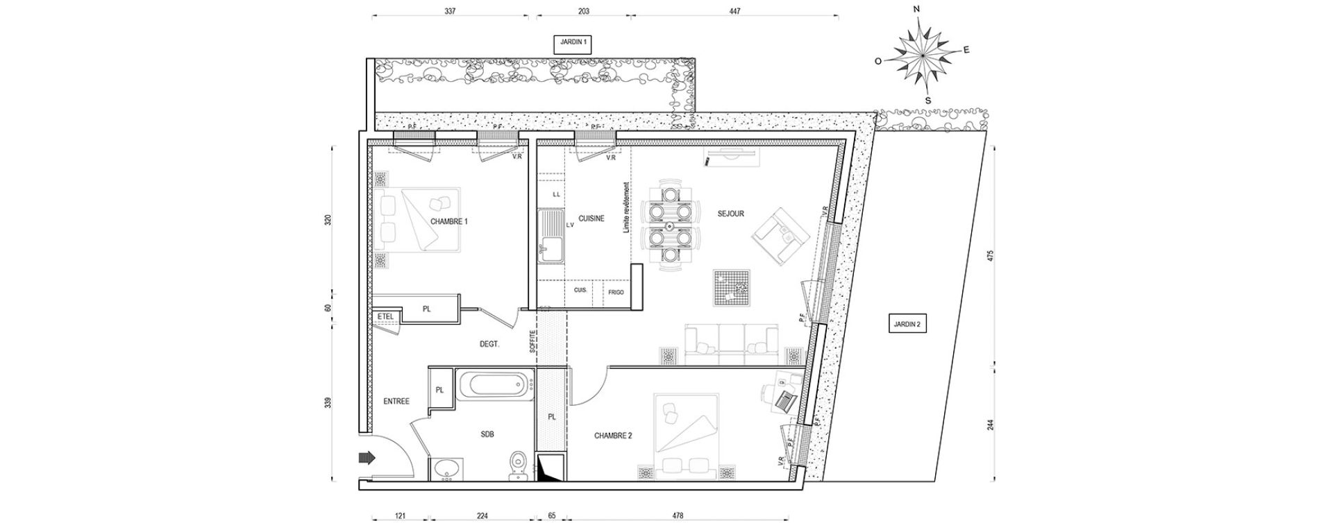 Appartement T3 de 66,70 m2 &agrave; Poissy Maurice-clerc