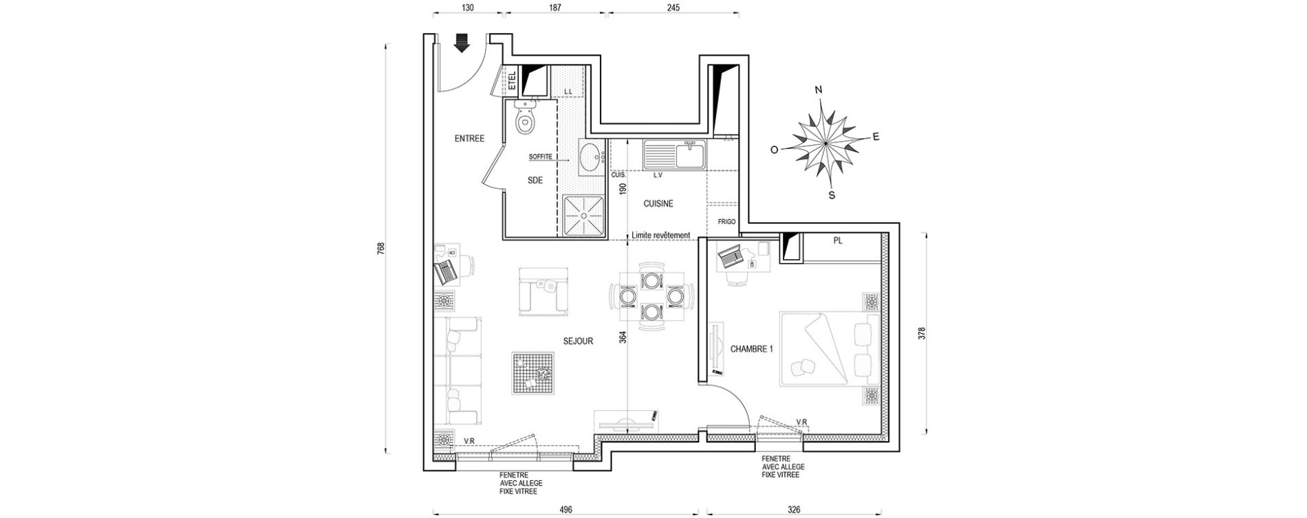 Appartement T2 de 45,80 m2 &agrave; Poissy Maurice-clerc